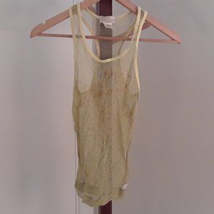 Baby Phat neon yellow grunge mesh racerback